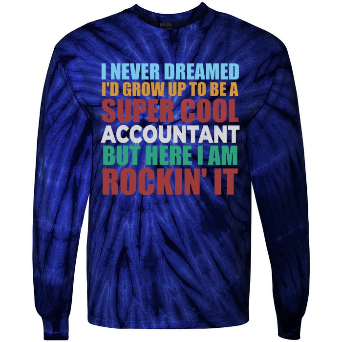 Funny Accountant Gift Accounting Major Bookkeeper CPA Retro Tie-Dye Long Sleeve Shirt