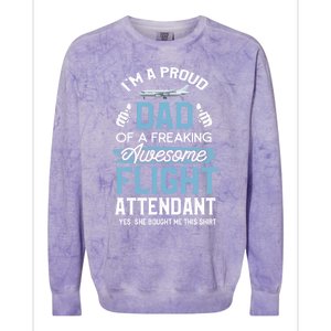 Flight Attendanfunny Gift For Dad Father Flight Attendant Gift Colorblast Crewneck Sweatshirt