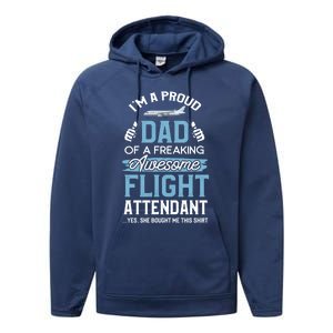 Flight Attendanfunny Gift For Dad Father Flight Attendant Gift Performance Fleece Hoodie