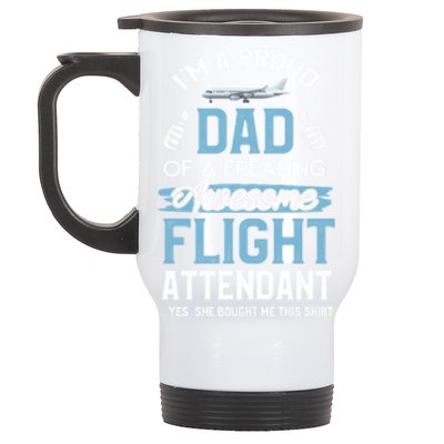 Flight Attendanfunny Gift For Dad Father Flight Attendant Gift Stainless Steel Travel Mug