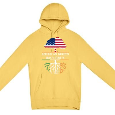 Funny American Grown With Irish Roots Ireland Gift Premium Pullover Hoodie