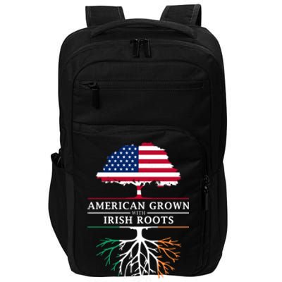 Funny American Grown With Irish Roots Ireland Gift Impact Tech Backpack