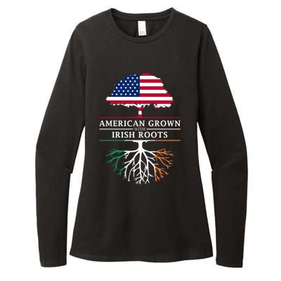 Funny American Grown With Irish Roots Ireland Gift Womens CVC Long Sleeve Shirt