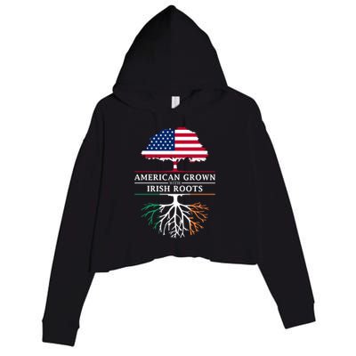 Funny American Grown With Irish Roots Ireland Gift Crop Fleece Hoodie