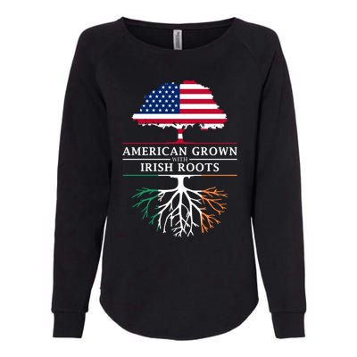 Funny American Grown With Irish Roots Ireland Gift Womens California Wash Sweatshirt