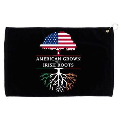 Funny American Grown With Irish Roots Ireland Gift Grommeted Golf Towel