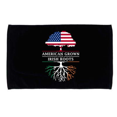 Funny American Grown With Irish Roots Ireland Gift Microfiber Hand Towel