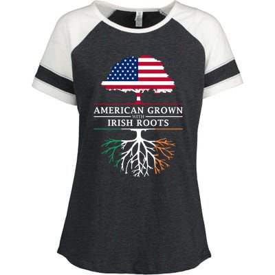 Funny American Grown With Irish Roots Ireland Gift Enza Ladies Jersey Colorblock Tee