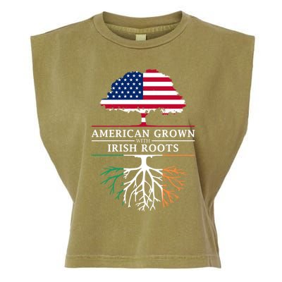 Funny American Grown With Irish Roots Ireland Gift Garment-Dyed Women's Muscle Tee