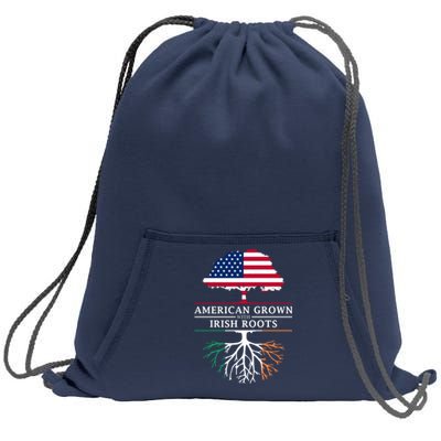 Funny American Grown With Irish Roots Ireland Gift Sweatshirt Cinch Pack Bag