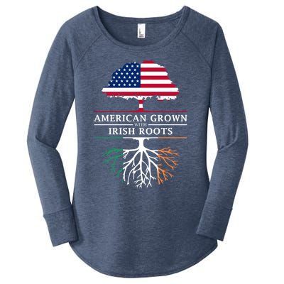 Funny American Grown With Irish Roots Ireland Gift Women's Perfect Tri Tunic Long Sleeve Shirt