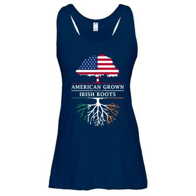 Funny American Grown With Irish Roots Ireland Gift Ladies Essential Flowy Tank