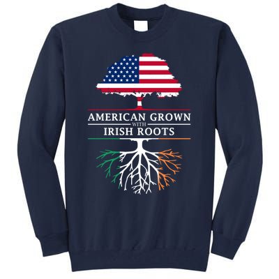 Funny American Grown With Irish Roots Ireland Gift Tall Sweatshirt