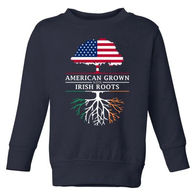 Funny American Grown With Irish Roots Ireland Gift Toddler Sweatshirt