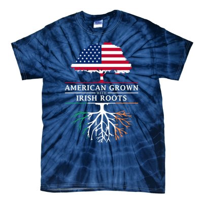 Funny American Grown With Irish Roots Ireland Gift Tie-Dye T-Shirt