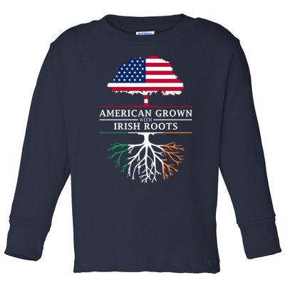 Funny American Grown With Irish Roots Ireland Gift Toddler Long Sleeve Shirt