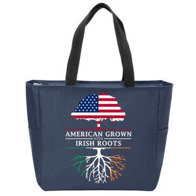 Funny American Grown With Irish Roots Ireland Gift Zip Tote Bag