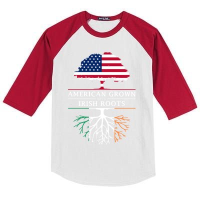 Funny American Grown With Irish Roots Ireland Gift Kids Colorblock Raglan Jersey