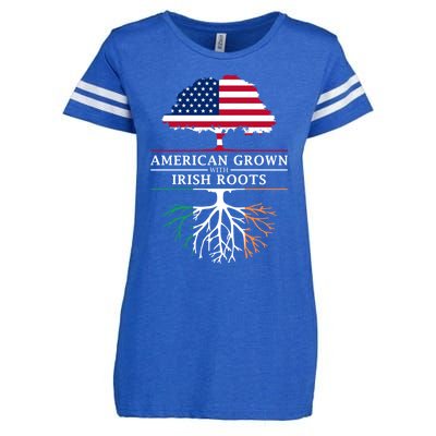 Funny American Grown With Irish Roots Ireland Gift Enza Ladies Jersey Football T-Shirt