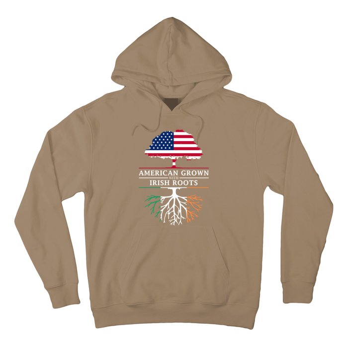 Funny American Grown With Irish Roots Ireland Gift Hoodie