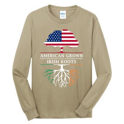 Funny American Grown With Irish Roots Ireland Gift Tall Long Sleeve T-Shirt