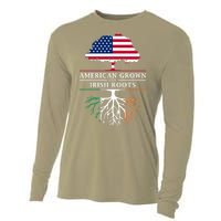 Funny American Grown With Irish Roots Ireland Gift Cooling Performance Long Sleeve Crew