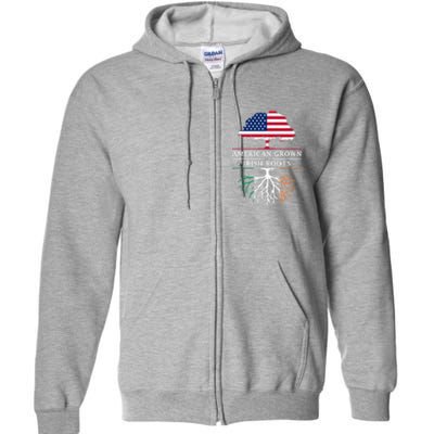 Funny American Grown With Irish Roots Ireland Gift Full Zip Hoodie