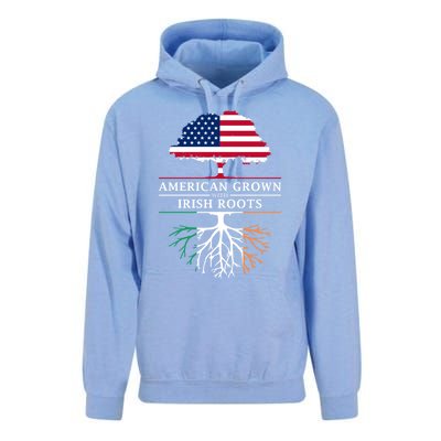 Funny American Grown With Irish Roots Ireland Gift Unisex Surf Hoodie