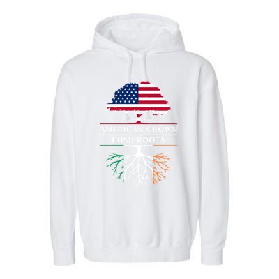 Funny American Grown With Irish Roots Ireland Gift Garment-Dyed Fleece Hoodie