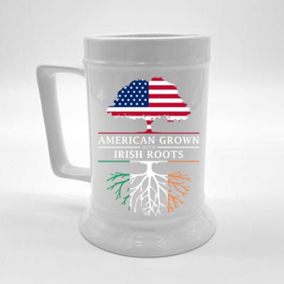 Funny American Grown With Irish Roots Ireland Gift Beer Stein