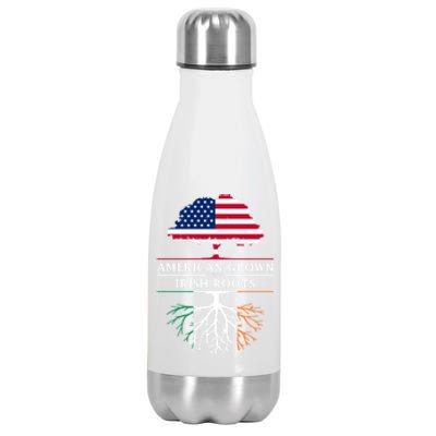 Funny American Grown With Irish Roots Ireland Gift Stainless Steel Insulated Water Bottle