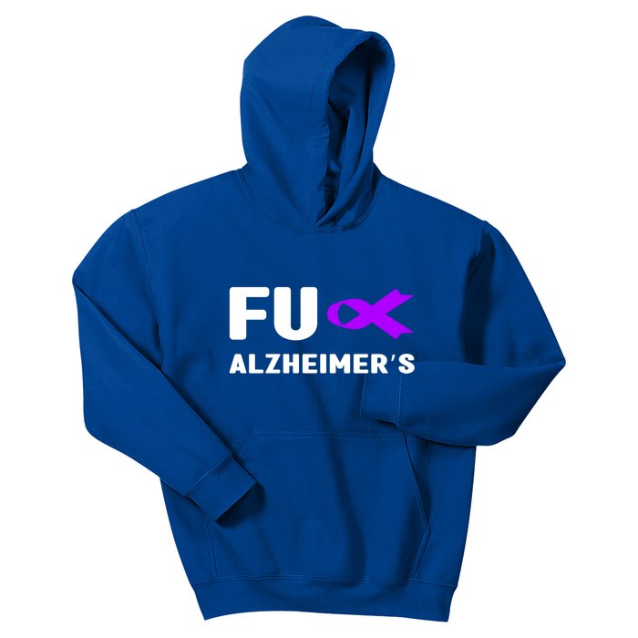 Fuck Alzheimer's Gift Fuck Detia Alzheimer's Awareness Great Gift Kids Hoodie