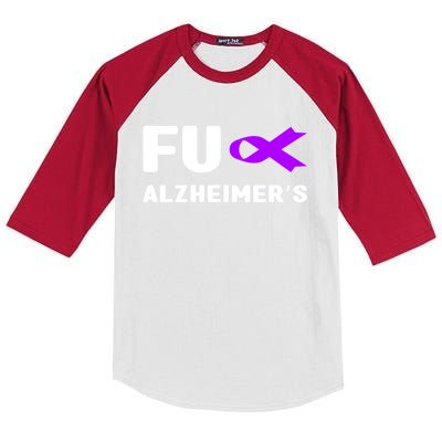 Fuck Alzheimer's Gift Fuck Detia Alzheimer's Awareness Great Gift Kids Colorblock Raglan Jersey