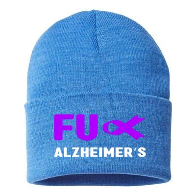 Fuck Alzheimer's Gift Fuck Detia Alzheimer's Awareness Gift Sustainable Knit Beanie