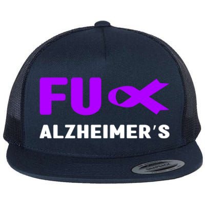 Fuck Alzheimer's Gift Fuck Detia Alzheimer's Awareness Gift Flat Bill Trucker Hat