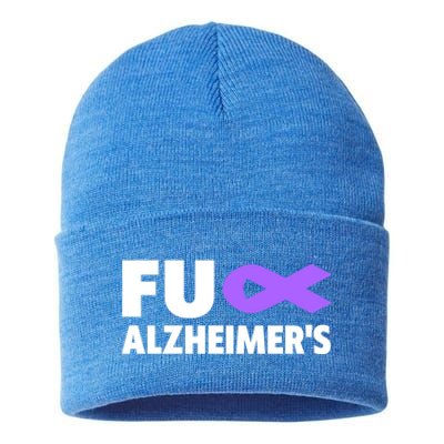 Fuck Alzheimer's Gift Fuck Detia Alzheimer's Awareness Gift Sustainable Knit Beanie