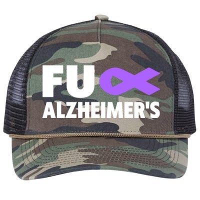 Fuck Alzheimer's Gift Fuck Detia Alzheimer's Awareness Gift Retro Rope Trucker Hat Cap