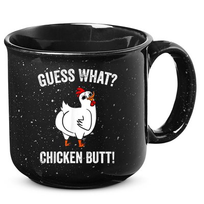 Funny Animal Guess What Chicken Butt Cute Chickens Buffs 15oz Campfire Ceramic Mug