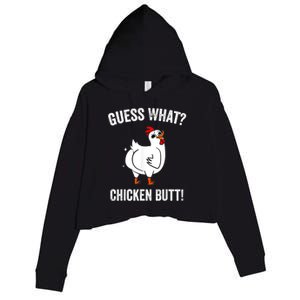 Funny Animal Guess What Chicken Butt Cute Chickens Buffs Crop Fleece Hoodie