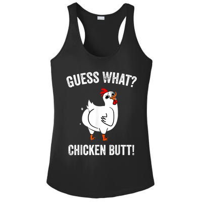 Funny Animal Guess What Chicken Butt Cute Chickens Buffs Ladies PosiCharge Competitor Racerback Tank
