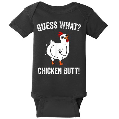 Funny Animal Guess What Chicken Butt Cute Chickens Buffs Baby Bodysuit
