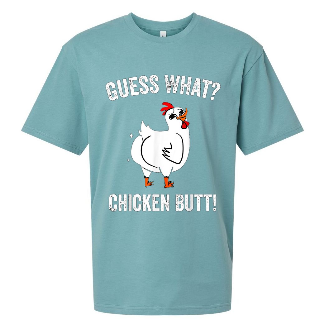 Funny Animal Guess What Chicken Butt Cute Chickens Buffs Sueded Cloud Jersey T-Shirt
