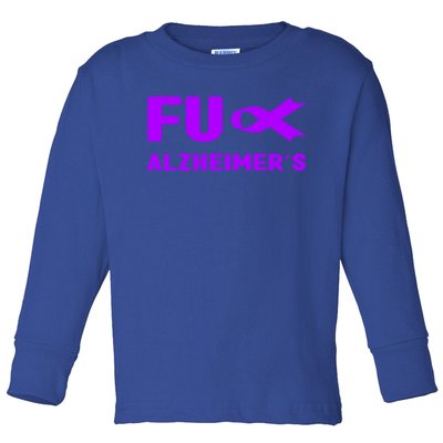 Fuck Alzheimer's Gift Fuck Detia Alzheimer's Awareness Great Gift Toddler Long Sleeve Shirt