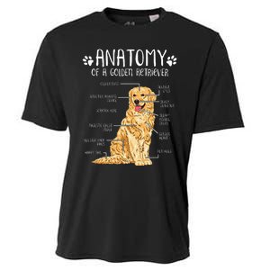 Funny Anatomy Golden Retriever Dog Lover Cooling Performance Crew T-Shirt