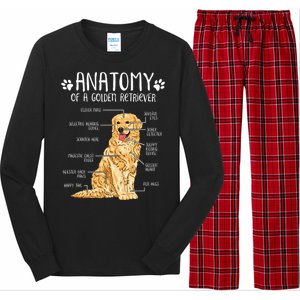 Funny Anatomy Golden Retriever Dog Lover Long Sleeve Pajama Set