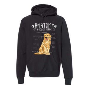 Funny Anatomy Golden Retriever Dog Lover Premium Hoodie