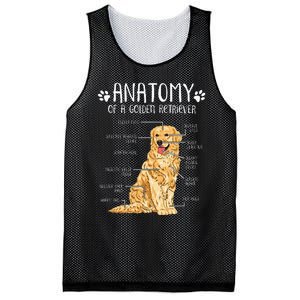 Funny Anatomy Golden Retriever Dog Lover Mesh Reversible Basketball Jersey Tank