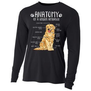 Funny Anatomy Golden Retriever Dog Lover Cooling Performance Long Sleeve Crew