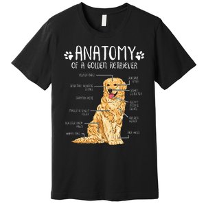 Funny Anatomy Golden Retriever Dog Lover Premium T-Shirt