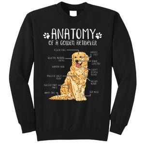 Funny Anatomy Golden Retriever Dog Lover Tall Sweatshirt